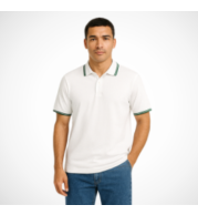 Tipping Polo Shirt – Contrasted Collar & Cuffs, Breathable Cotton Blend, Durable Flatlock Stitching, Button Closure, Colorfast Fabric, Custom Branding Available, Ideal for Golf & Casual